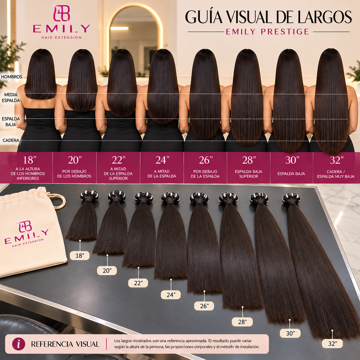Extensiones de Cabello Cosidas 100% Humano (100 Gramos) - Emily Prestige