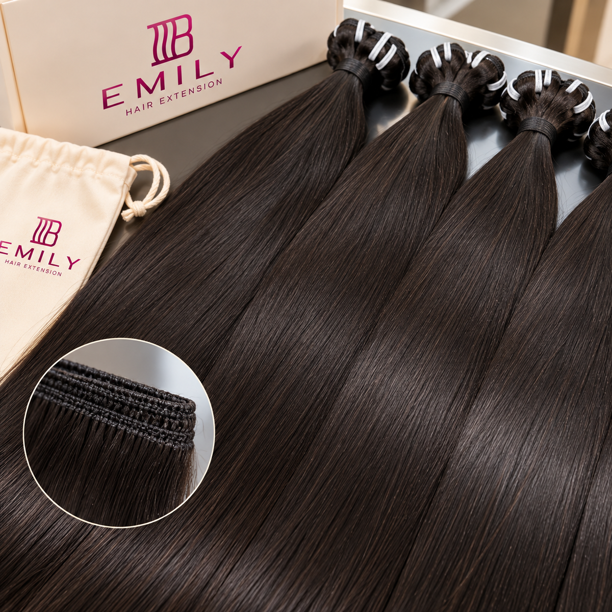Extensiones de Cabello Cosidas 100% Humano (100 Gramos) - Emily Prestige